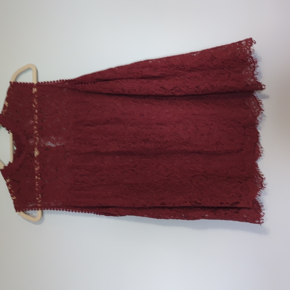 PLUS SIZE Beautiful Muted Red Lace Top